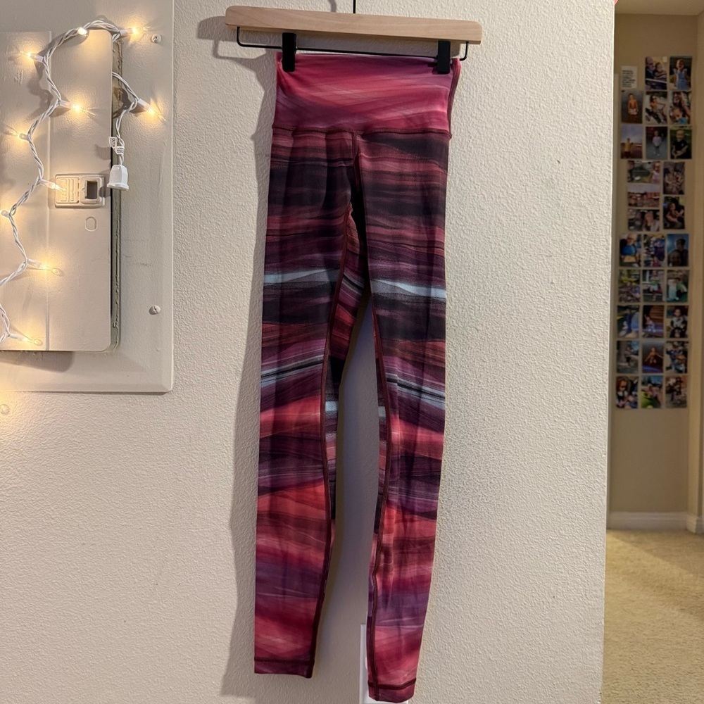 lululemon athletica Pink and Black Leggings